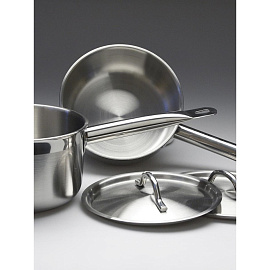 Сотейник Luxstahl 16 см нержавеющая сталь с крышкой фото Сотейник Luxstahl 16 см нержавеющая сталь с крышкой