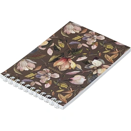 Блокнот Attache Selection Принты Цветы А6 60 листов разноцветный в клетку на спирали (103х146 мм)