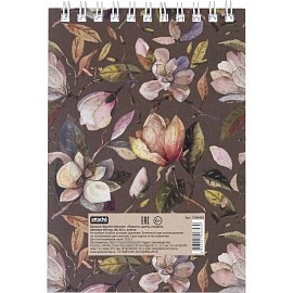 Блокнот Attache Selection Принты Цветы А6 60 листов разноцветный в клетку на спирали (103х146 мм)