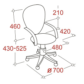 Кресло офисное Easy Chair 330 ТC черное (ткань, пластик)