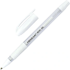 Ручка гелевая неавтоматическая Pensan Neon White белая (толщина линии 0.7 мм)