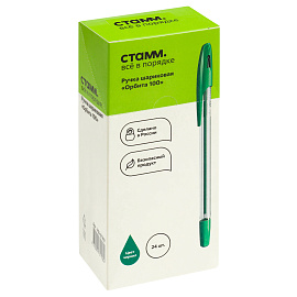 Ручка шариковая СТАММ "Орбита 100" зеленая, 0,7мм фото Ручка шариковая СТАММ "Орбита 100" зеленая, 0,7мм