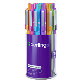 Ручка шариковая автоматическая Berlingo "Starlight RT" синяя, 0,7мм, корпус ассорти