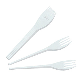 Вилка одноразовая белая 165 мм (4000 штук в упаковке)