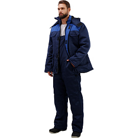 Костюм рабочий зимний мужской з12-КПК синий/васильковый (размер 60-62, рост 170-176)