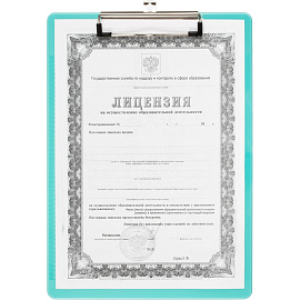 Папка-планшет с зажимом Attache A4 пластиковая прозрачная синяя