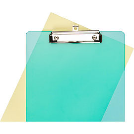 Папка-планшет с зажимом Attache A4 пластиковая прозрачная синяя