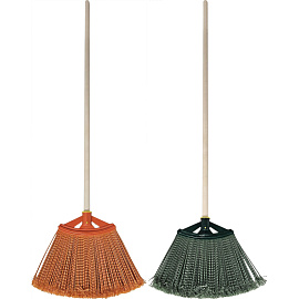 Метла плоская пластиковая с черенком (ширина рабочей части 38 см)