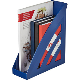 Лоток вертикальный для бумаг 90 мм Attache Success пластиковый синий