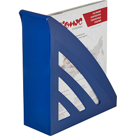Лоток вертикальный для бумаг 90 мм Attache Success пластиковый синий