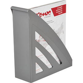Лоток вертикальный для бумаг 90 мм Attache Success пластиковый серый