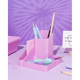 Подставка-органайзер для канцелярских принадлежностей Attache Акварель 4 отделения розовая 11.1x11.5x12.2 см