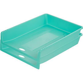 Лоток горизонтальный для бумаг Attache Акварель пластиковый мятный