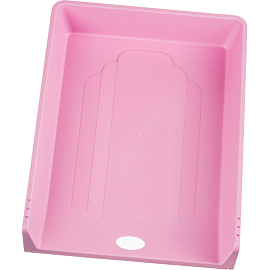 Лоток горизонтальный для бумаг Attache Акварель пластиковый розовый