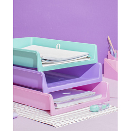 Лоток горизонтальный для бумаг Attache Акварель пластиковый фиолетовый