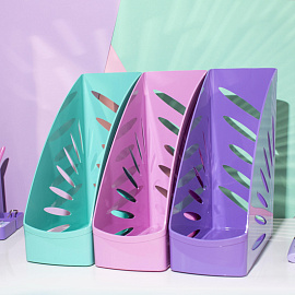 Лоток вертикальный для бумаг 110 мм Attache Акварель пластиковый мятный