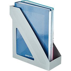 Лоток вертикальный для бумаг 100 мм Стамм пластиковый серый фото Лоток вертикальный для бумаг 100 мм Стамм пластиковый серый