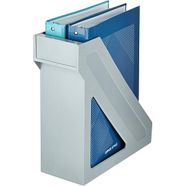 Лоток вертикальный для бумаг 100 мм Стамм пластиковый серый фото Лоток вертикальный для бумаг 100 мм Стамм пластиковый серый