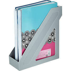 Лоток вертикальный для бумаг 100 мм Стамм пластиковый серый фото Лоток вертикальный для бумаг 100 мм Стамм пластиковый серый