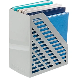 Лоток вертикальный для бумаг 160 мм Стамм XXL пластиковый серый