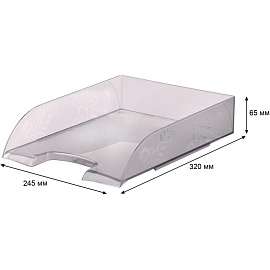 Лоток горизонтальный для бумаг Комус Русская Серия пластиковый серый