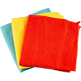 Салфетки хозяйственные микрофибра 25х25 см 180 г/кв.м (3 штуки в упаковке)