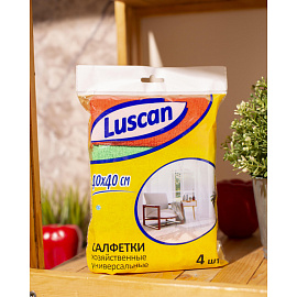 Салфетки хозяйственные Luscan микрофибра 40x40 см 220 г/кв.м (4 штуки в упаковке)