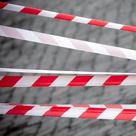 Лента оградительная красная/белая 75 мм x 250 м