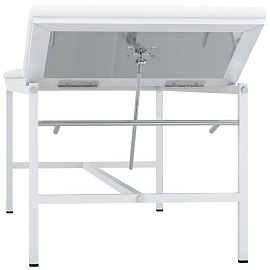 Кушетка медицинская смотровая с подголовником КМС-01-МСК/МСК-203 белая (винилискожа)