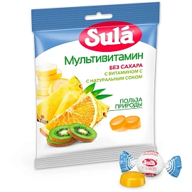 Леденцы Sula Мультивитамин без сахара 60 г
