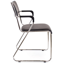 Стул офисный Everprof EP Fix Plus черный (экокожа, металл хромированный)