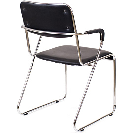 Стул офисный Everprof EP Fix Plus черный (экокожа, металл хромированный)