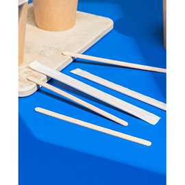 Размешиватель одноразовый Комус деревянный 140 мм 250 штук в упаковке