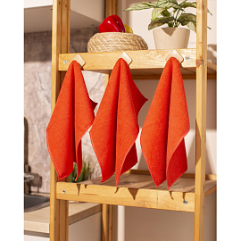 Салфетки хозяйственные Luscan Professional микрофибра 30x30 см 300 г/кв.м красные (3 штуки в упаковке)
