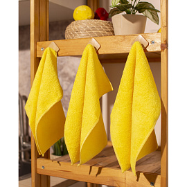 Салфетки хозяйственные Luscan Professional микрофибра 30х30 см 300 г/кв.м желтые (3 штуки в упаковке)