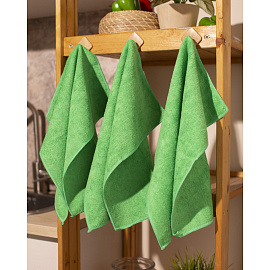 Салфетки хозяйственные Luscan Professional микрофибра 40x40 см 300 г/кв.м зелёные (3 штуки в упаковке)