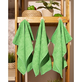 Салфетки хозяйственные Luscan Professional микрофибра 40x40 см 300 г/кв.м зелёные (3 штуки в упаковке)