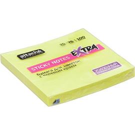 Стикеры Attache Selection Extra 76х76 мм неоновые желтые (1 блок на 100 листов)