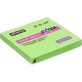 Стикеры Attache Selection Extra 76х76 мм неоновые зеленые (1 блок на 100 листов)