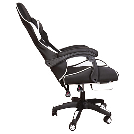 Кресло игровое Gramber А02 белое/чёрное (экокожа, пластик)