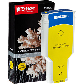 Картридж струйный Комус 728 F9K15A для HP желтый совместимый повышенной емкости