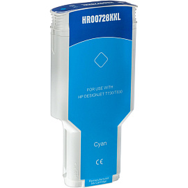 Картридж струйный Комус 728 F9K17A для HP голубой совместимый повышенной емкости