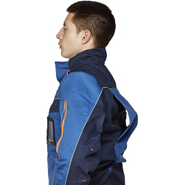 Куртка рабочая летняя мужская Nайтстар Алькор со светоотражающим кантом синяя (размер 44-46, рост 170-176)