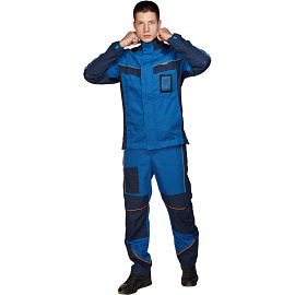 Куртка рабочая летняя мужская Nайтстар Алькор со светоотражающим кантом синяя (размер 48-50, рост 170-176)