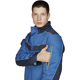 Куртка рабочая летняя мужская Nайтстар Алькор со светоотражающим кантом синяя (размер 52-54, рост 170-176)