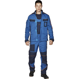 Куртка рабочая летняя мужская Nайтстар Алькор со светоотражающим кантом синяя (размер 56-58, рост 170-176)