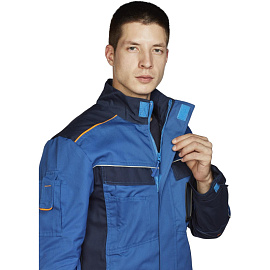 Куртка рабочая летняя мужская Nайтстар Алькор со светоотражающим кантом синяя (размер 56-58, рост 170-176)