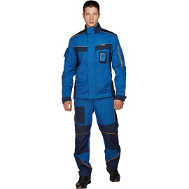 Куртка рабочая летняя мужская Nайтстар Алькор со светоотражающим кантом синяя (размер 60-62, рост 170-176)