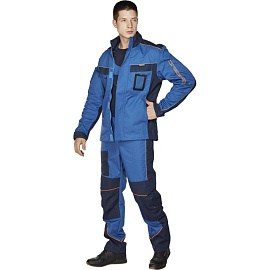 Куртка рабочая летняя мужская Nайтстар Алькор со светоотражающим кантом синяя (размер 60-62, рост 170-176)