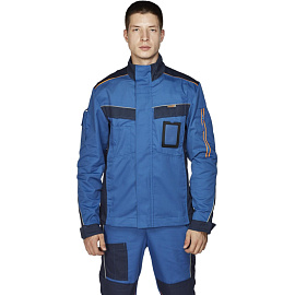 Куртка рабочая летняя мужская Nайтстар Алькор со светоотражающим кантом синяя (размер 60-62, рост 170-176)